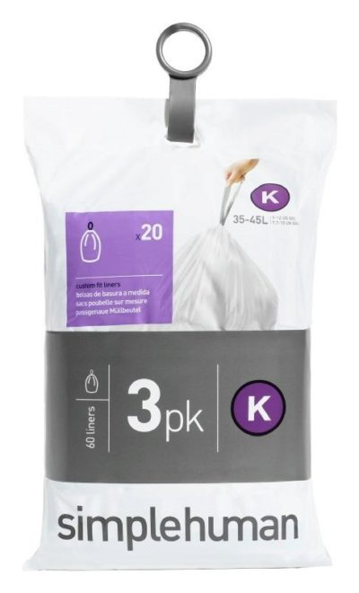 simplehuman - Bin Liner Code K 3 x 20 Pack 60 Liners